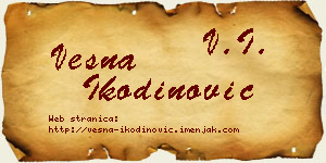 Vesna Ikodinović vizit kartica